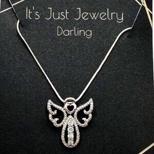 Sterling Silver RL 925 Womans Necklace Diamond Angel Pendant Best Gift Idea